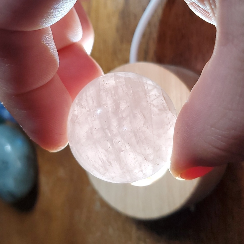 4" Rose Quartz Sphere - Picture 4 of 4